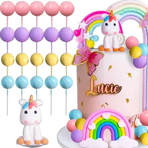 Unicorn Cake Topper & Party Favors - Rainbow Birthday Decoration for Girls