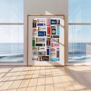 Boston Matchbox Poster, Restaurants and Bars Matches Wall Art, Gift for Friends