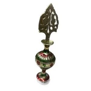 Arabic Vintage Eyeliner Brass Bottle with Traditional Design and Colorful Accents