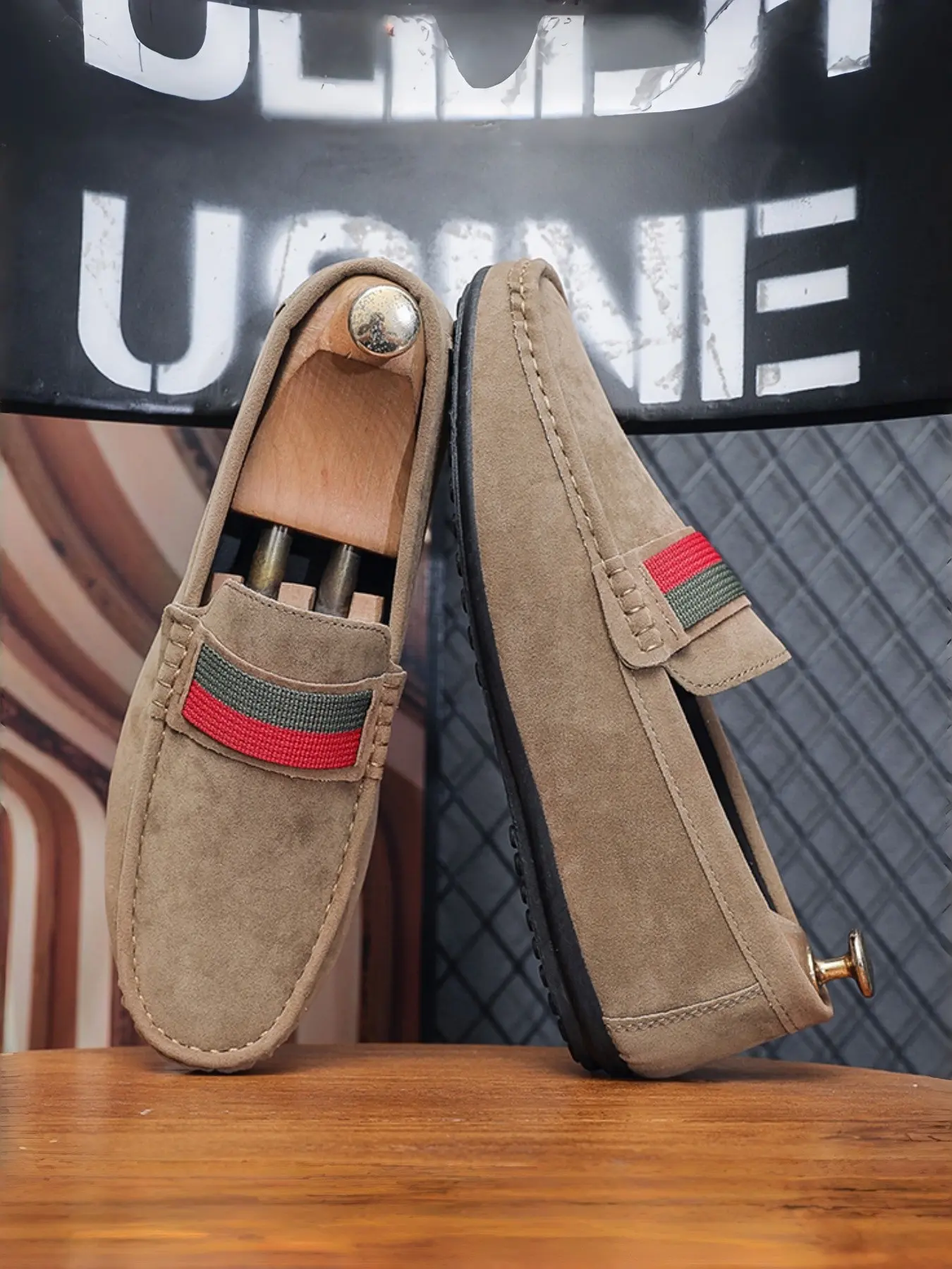 Men's Casual Loafers, Slip-On Flat Patchwork Shoes, Durable Casual Shoes, Soft PVC Sole, Medium Width, All Seasons, Fashionable and Comfortable, Footwear