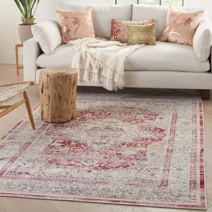 Nourison Vintage Kashan Medallion Indoor Rug, Antique, Ethnic, Persian-Inspired Area Rug, Antique Area Rugs, Ethnic Area Rugs