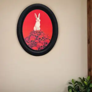 Vintage Art Style Rabbit Skull Pattern Decorative Home Item, Perfect for Halloween Christmas Thanksgiving Wall Decoration