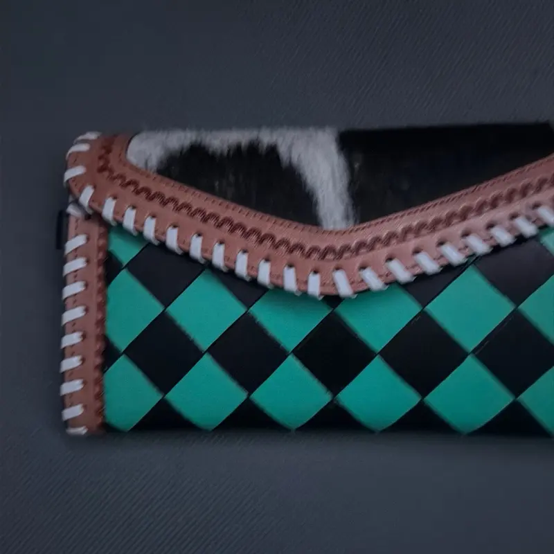 Checker crossbody with Cowhide - Natural Authentic Feel & Distinctive Checker Pattern - Durable Everyday Use - Stylish Functional Accessory
