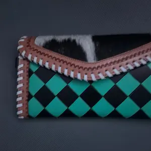 Checker crossbody with Cowhide - Natural Authentic Feel & Distinctive Checker Pattern - Durable Everyday Use - Stylish Functional Accessory