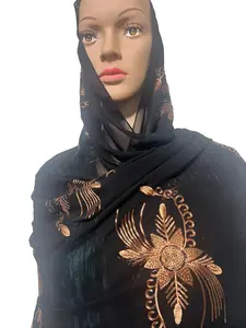 Black Khamaar with Brown Flower small size - Unique Design for Versatile Use - Eye-Catching Aesthetic - Perfect for Various Occasions