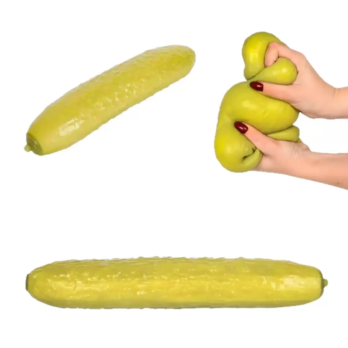 1PC Realistic Pickle Squeeze Stress Toy, Soft Squeeze Sensory Fidget Toy, Portable Anxiety Relief Toy for Office Classroom Travel