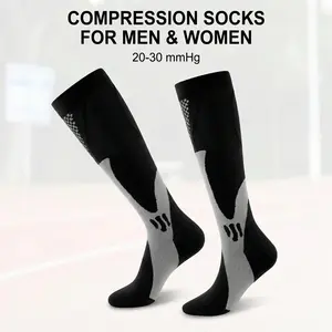 [3 Pairs] 20-30mmHg Compression Socks Men Women, Knee High Athletic Support for Running, Travel, Nurses & Circulation