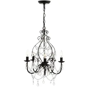 JONATHAN Y Maura 17" Crystal/Metal LED Chandelier
