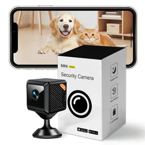 W02 1080P Mini Wireless Indoor Home Security Camera WiFi Pet Camera Baby Monitor Motion Detection Smart Alerts Infrared Night Vision Cloud SD Card Storage App Control Recording Surveillance with