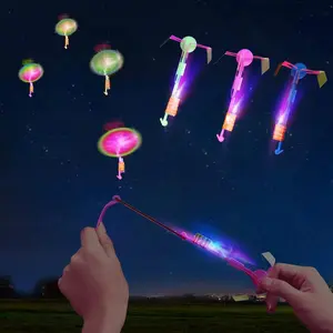 50 Pack LED Slingshot Helicopter Toys – Glow in Dark Party Favors for Kids & Outdoor Games