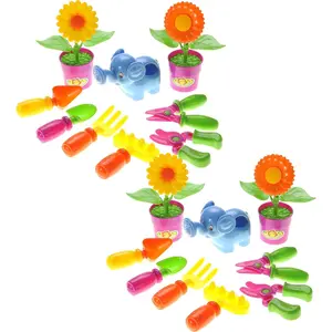 Garden Tool Toy Playset | Kids Pretend Play Gardening | 9 Garden Tools and Plants Pieces (2 Packs)