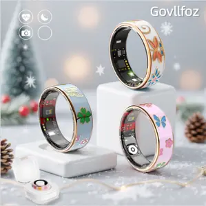 Floral enamel Smart Ring IP68 – Fitness & Wellness Tracker with Sleep, Heart Rate & Cycle Insights, 5-7 Days Battery Life | Android & iOS Compatible
