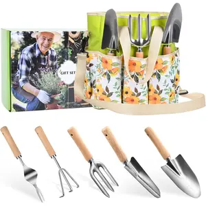 Gardening Tools Set, Gardening Gifts for Men Fathers Day, Heavy Duty Garden Hand Tools with Crossbody Garden Tote Bag, Rust-Proof Garden Tools for Yard Work Planting