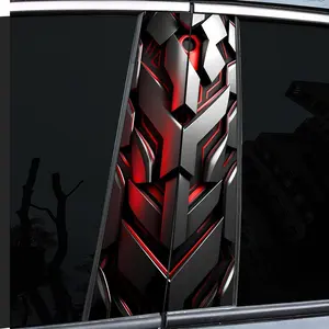 Set of 2, Mechanical Pattern Decals, Car Decorative Sticker, High Gloss, Waterproof and Scratch Resistant, PVC, Self-Adhesive, Suitable for Door Post, etc., Ideal for Vehicles, Wall and Window Glass Decorations