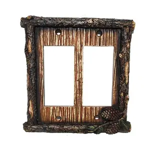 Pine Cone Double Rocker Wall Switch Plate