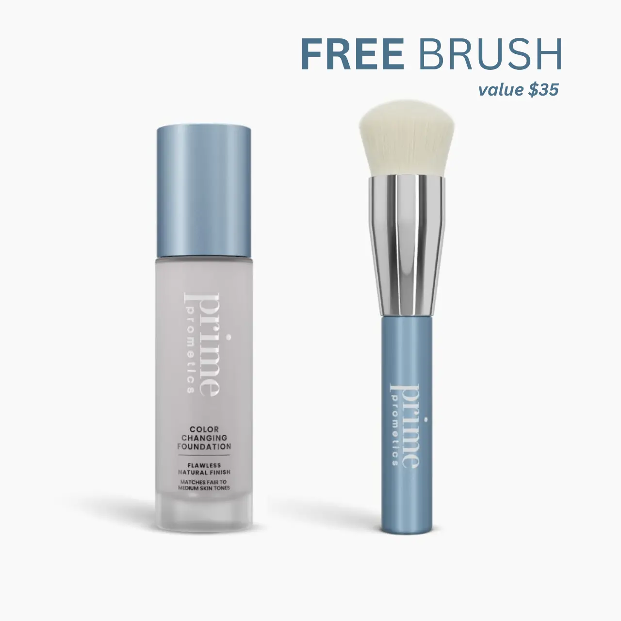 Prime Prometics Color Changing Foundation | Fair to Medium Skin Tones, Moisturizing, Buildable Coverage, Flawless Finish