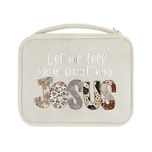 Bible Cover Case for Women, Large Bible Bag with Handle, Lightweight Christian Gift for Mom,"Let me tell you bout my Jesus"Design