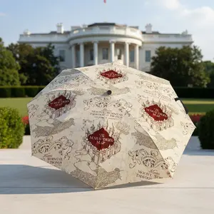 Hogwarts School of Witchcraft and Wizardry automatic folding umbrella with 8 umbrella ribs, portable folding design, leisure outdoor accessories, Halloween, Christmas, Thanksgiving, birthday gifts