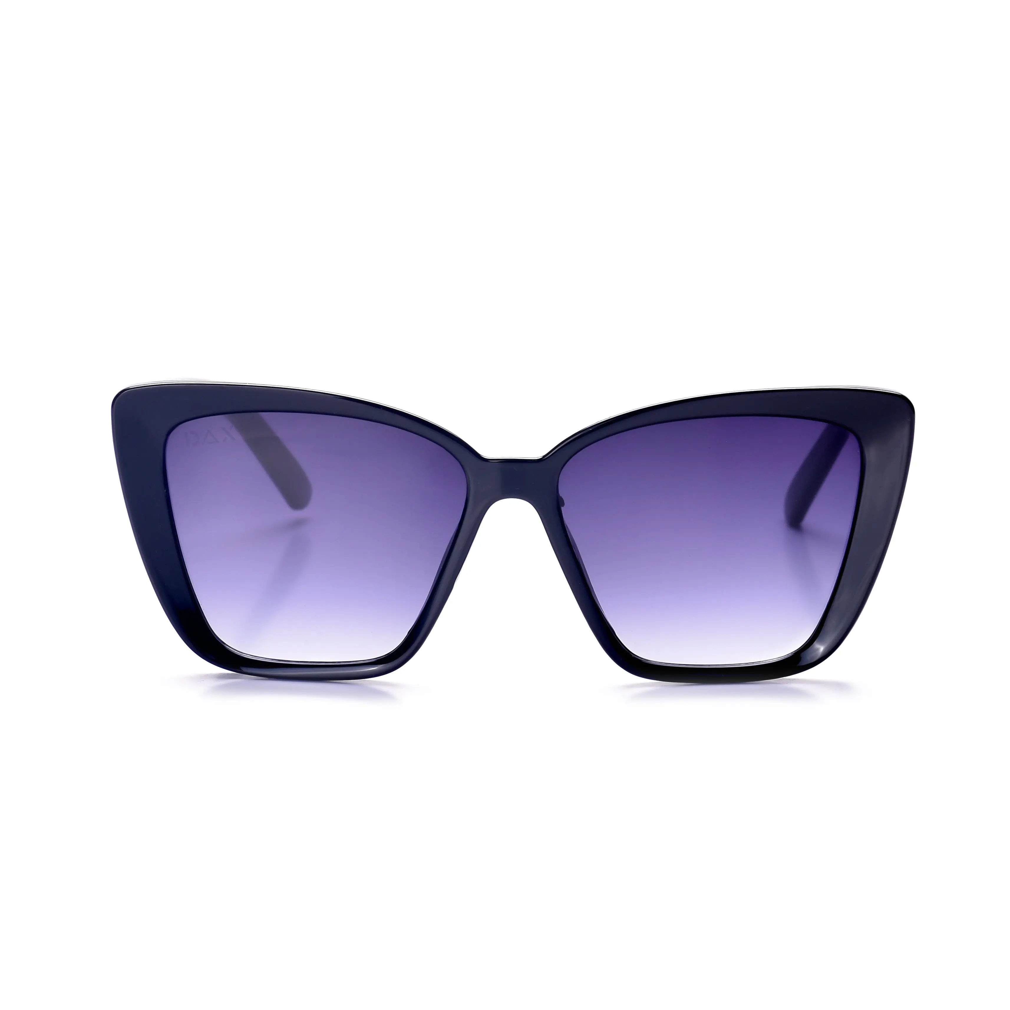 DAX EYEWEAR Callie Sunglasses - Medium Cat-Eye, Black Frames with Black Ombre Lens, Lightweight & Durable, UV400 Protection, Hair-Friendly Design, Anti-Uv Women's Sunglasses, Black Lens Women's Sunglasses