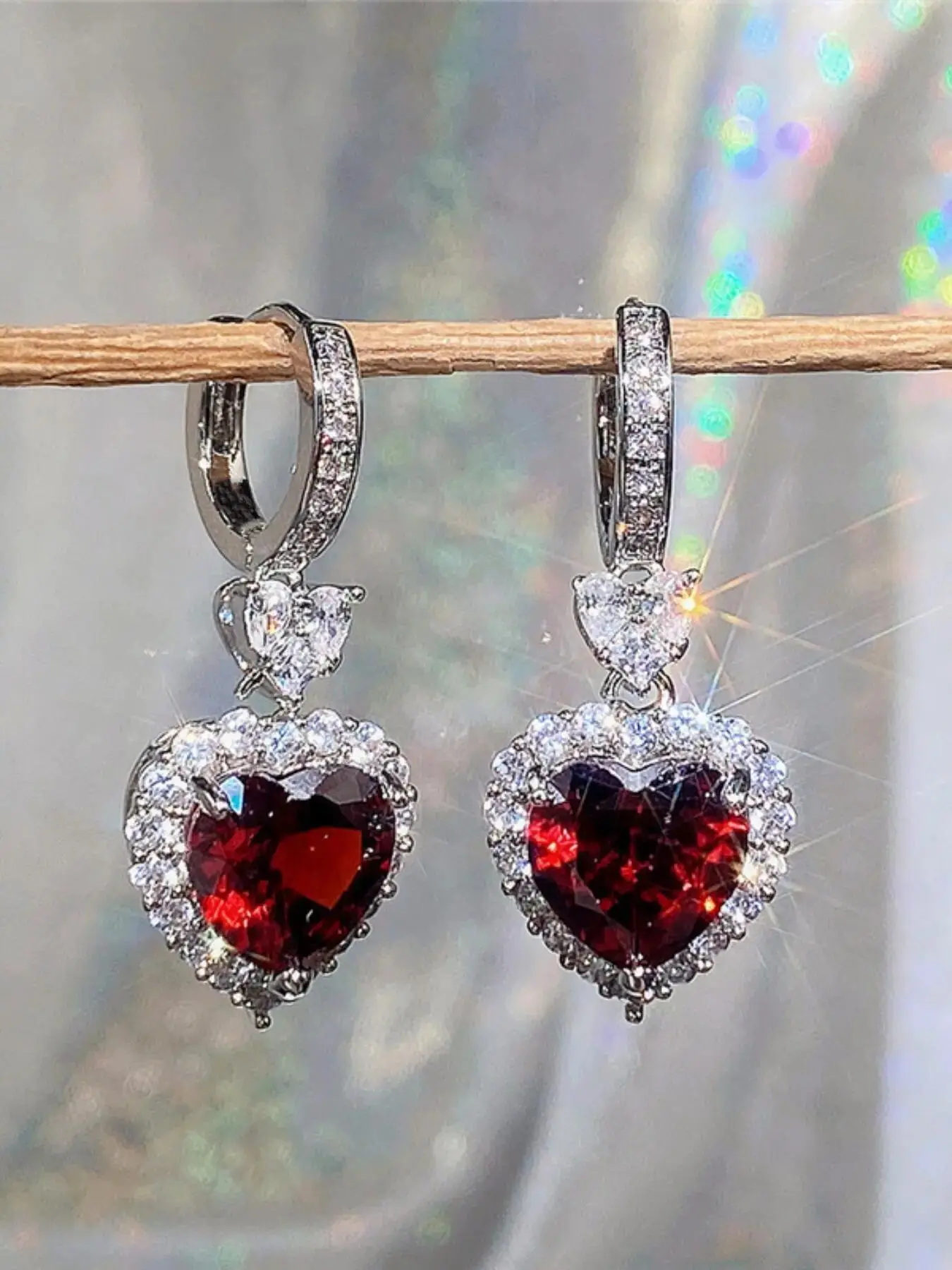 Fashion Heart Shaped Drop Dangle Earrings, Dainty Heart Zirconia, Elegant Ear Jewelry for Party, Club, Elegant Fashion Accessories, Earrings for Women, Versatile Earrings, Dangling Earrings