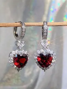 Fashion Heart Shaped Dangle Earrings, Elegant Ear Jewelry for Party, Club, Elegant Fashion Accessories, Earrings for Women, Versatile Earrings