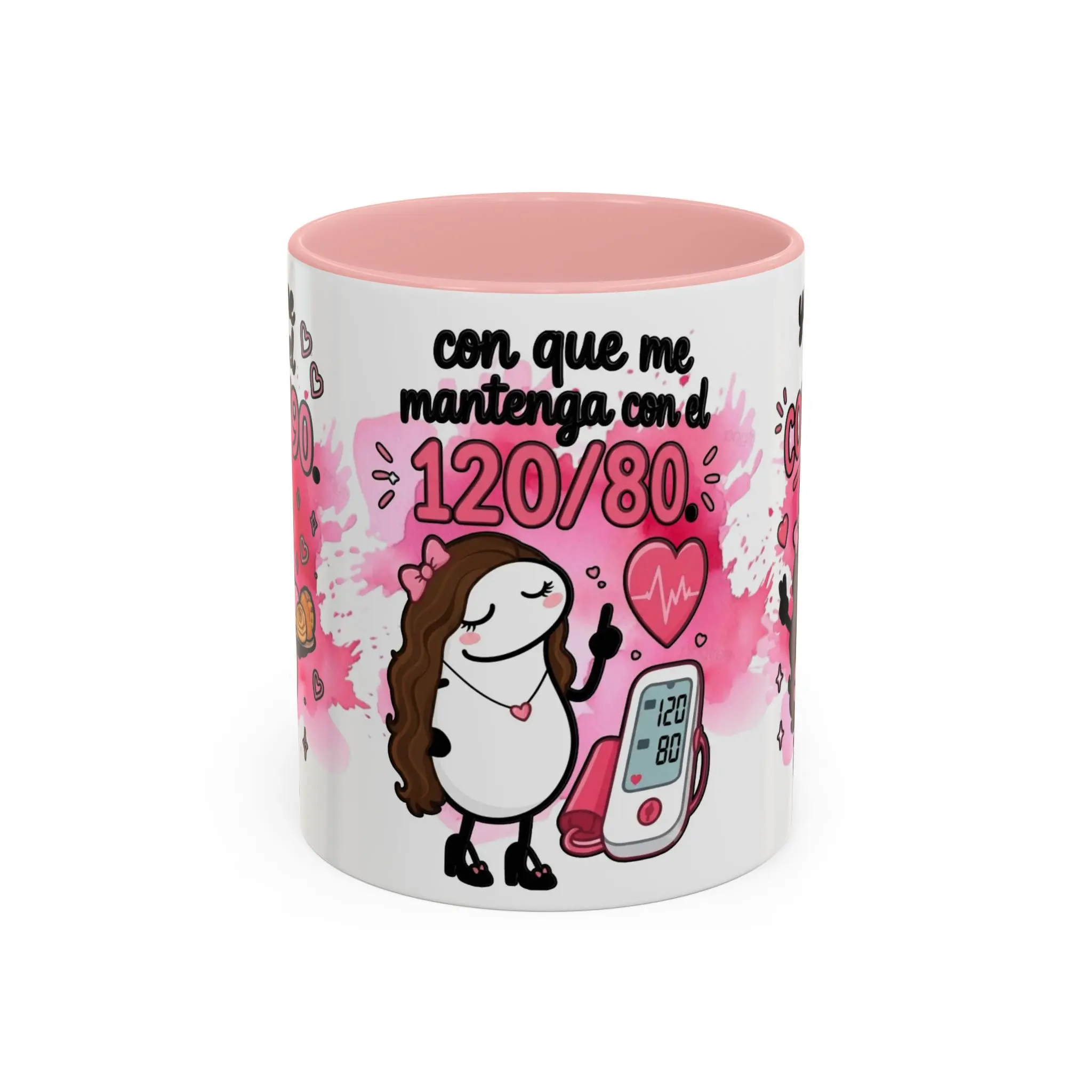 Con Que Me Mantenga 120/80 Cute Blood Pressure Design Mug | Accent Coffee Mug