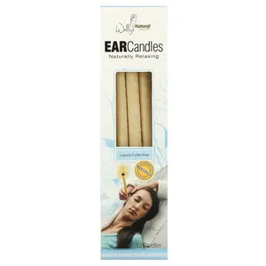 Wally's Natural Beeswax Ear Candles, Luxury Collection, Unscented, 12 Candles