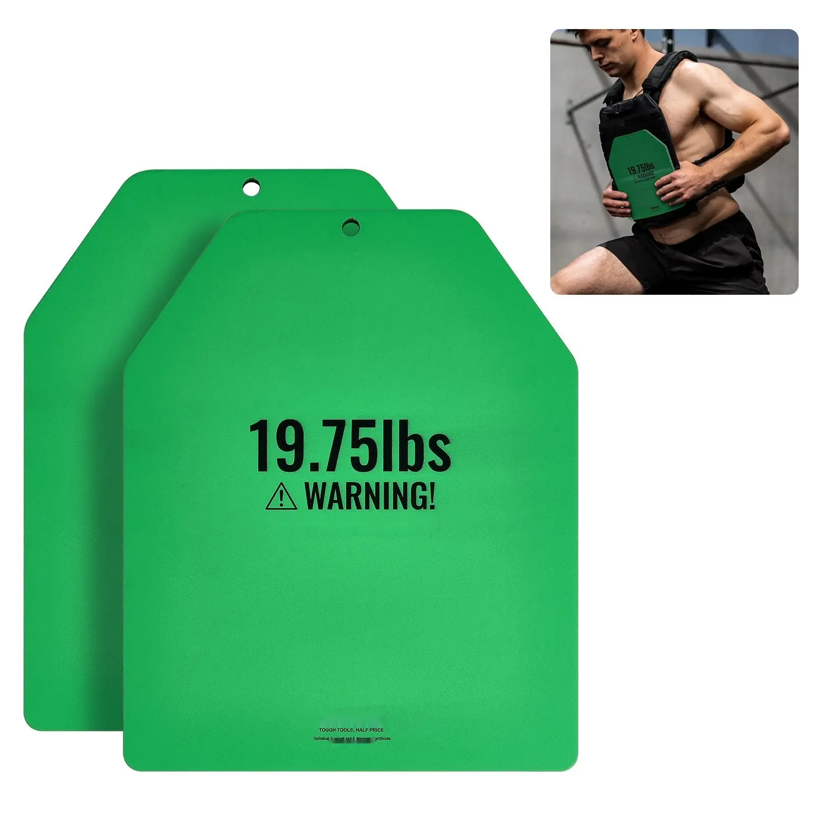 Weight Vest Plates 19.75 Lb Pair, Premium Steel Weighted Plates with Contoured Ergonomic Fit for WODs and CrossFit, Additional Weight for Weight Vests, Strength Training, Running, Fitness, Heavy Workouts