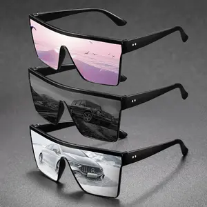 [Large frame fashion glasses] 2025 new style solid cool mirrored lenses, polycarbonate frames, plastic hinges, wrapped, AC lens material, decorative function, suitable for men, women, outdoor parties, travel, driving, photography props, Christmas gifts
