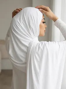 Women Muslim Hijab Cap, Modest Hijab, Tudung, Wide Brim Design, Pure Color, Premium Quality, Chic, Suitable for Casual & Formal Wear, Perfect for Special Occasions