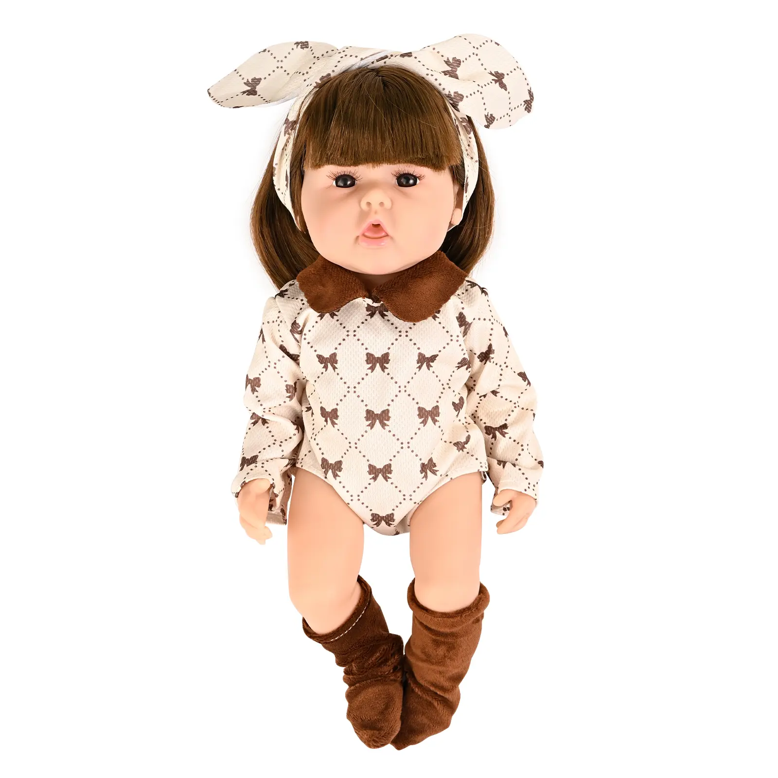 11.8 Inch Realistic Reborn Doll with Headdress Socks and Clothes, Perfect Gift for Girls for Halloween Thanksgiving Christmas