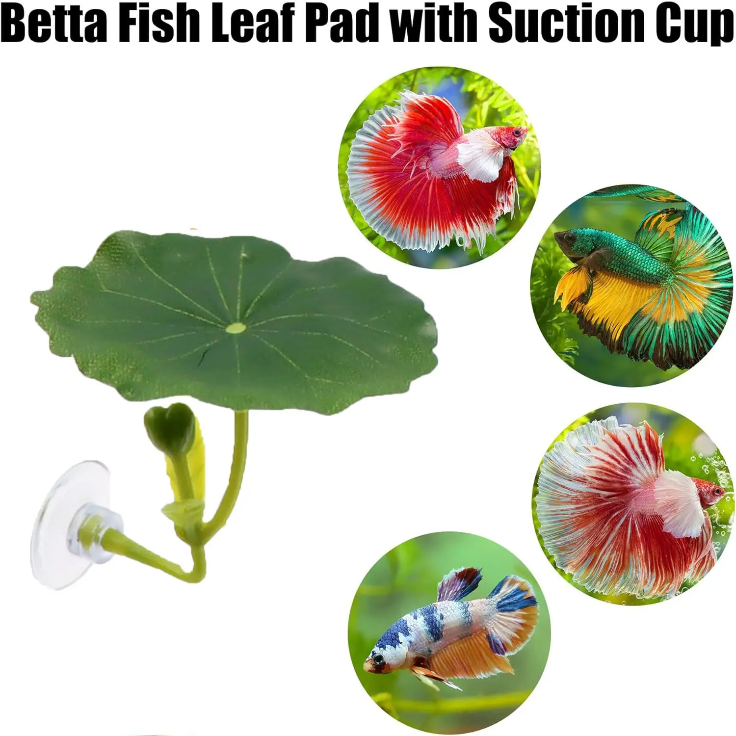 PVC Aquarium Plant Set with Suction Cups, Multi-Leaf Low Maintenance Vibrant Artificial Plants Fish Tank Decorations, Betta Fish Accessories, Suitable for Betta Fish Habitat, Aquarium Supplies