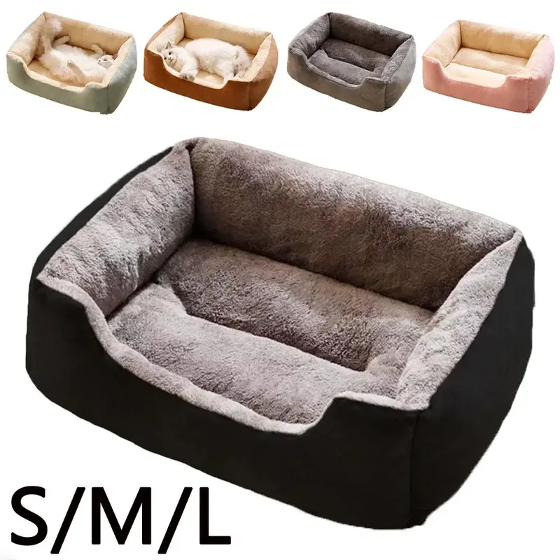 fur  haven pet  products cat bed open design Breathable Pet Bed for Cats & Dogs Short Plush S/M/L Sizes 45*30CM/50*40CM/60*45CM Comfortable Cushion Habitat Basket House Bed Pet Nest Sofa Shaped Beds