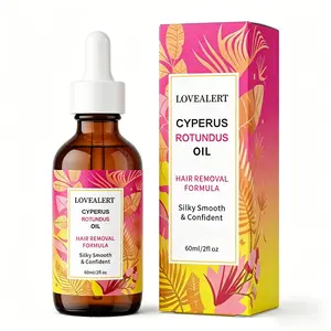 Round-Leaf Cattail Hair Removal Oil 60ml: Natural botanical extracts that inhibit hair growth and reduce unwanted hair, while soothing, moisturizing, and nourishing the skin. Suitable for sensitive skin