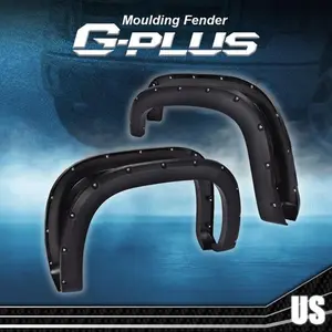 4-Piece Textured Pocket Rivet Fender Flares, Polypropylene Impact-Proof Mud Protection Auto Parts Accessories, Easy-to-Install Off-Road Truck Exterior Accessories for 07-13 GMC Sierra 1500