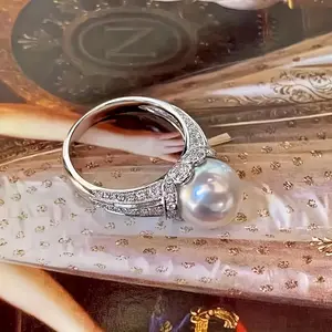 Retro 925 Sterling Silver Pearl Women's Ring - French Romantic Style, Suitable for Weddings & Engagements, Freshwater Pearls, Gift Jewelry