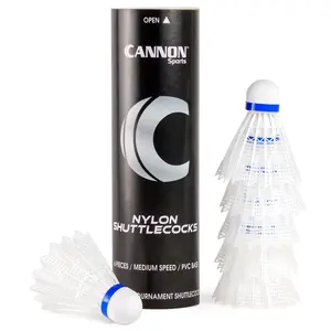 Cannon Sports Badminton Shuttlecocks – Medium Speed Nylon Badminton Birdies – Durable Plastic Shuttlecocks for Indoor Outdoor Badminton – Yellow or White Birdies in 6, 12, or 24 Pack