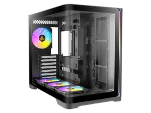 Antec C5 Curve ARGB, 4 x 120mm ARGB PWM Fans Included, Up to 10 Fans Simultaneously, Type-C 3.2 Gen 2 Port, Curved Tempered Glass Front & Side Panels, 360mm Radiator Support, Mid-Tower ATX PC Case