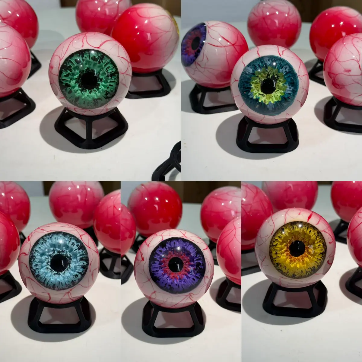 3D Hyper-Realistic Resin Monster Eye Statue with Base, Gothic Motif Figurines, Realistic Design Figurines, Smooth Decorative Accessory, Gothic Desktop Decoration, Halloween Home Decor Gift, Cabinet, Collectibles