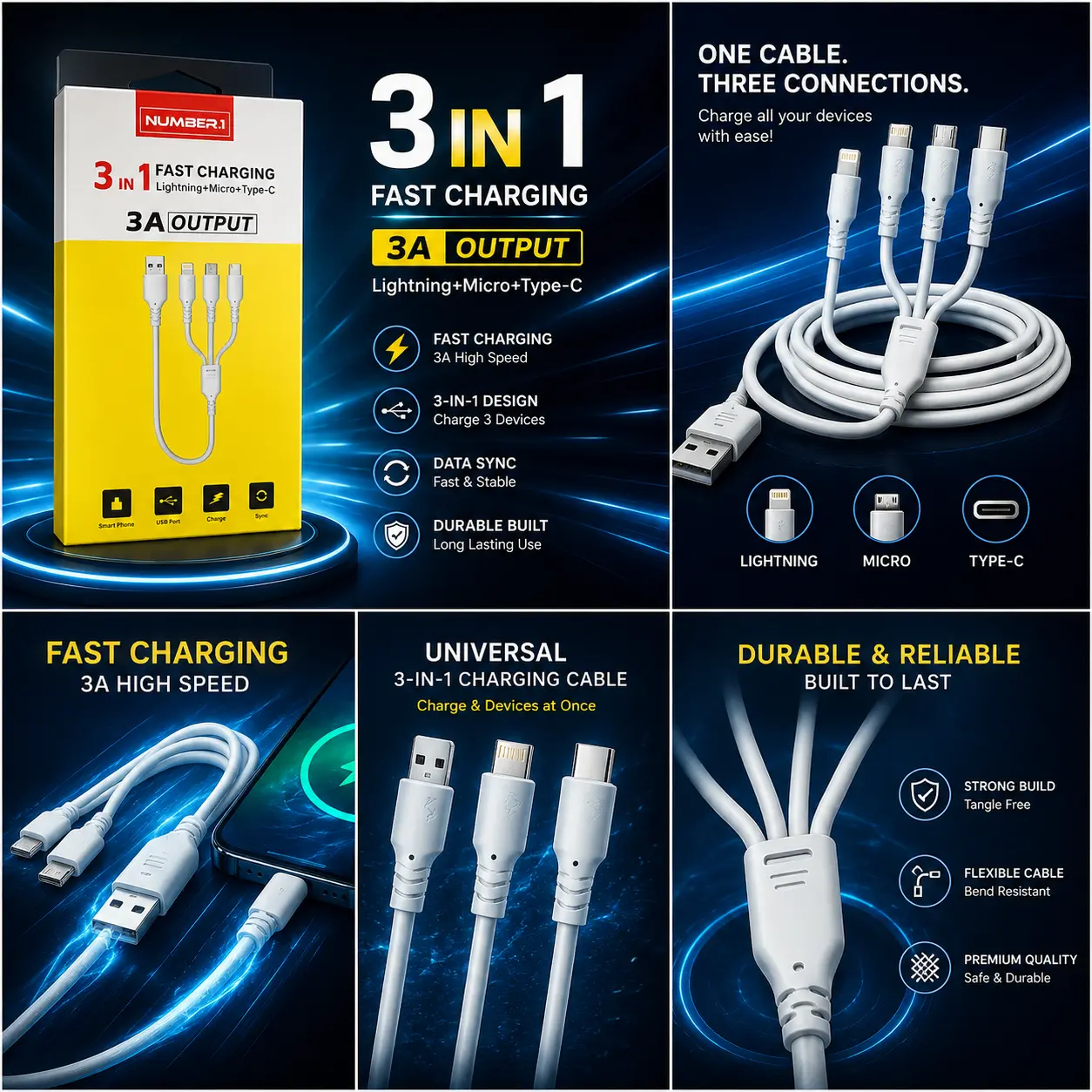 Combo Phone Charger Cable