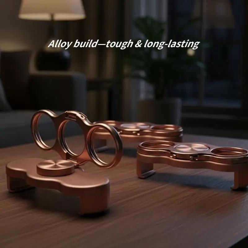 360° Rotating Phone Ring Holder with Dual Finger Loops, Foldable Adjustable Grip Stand for Hands-Free Desktop Use