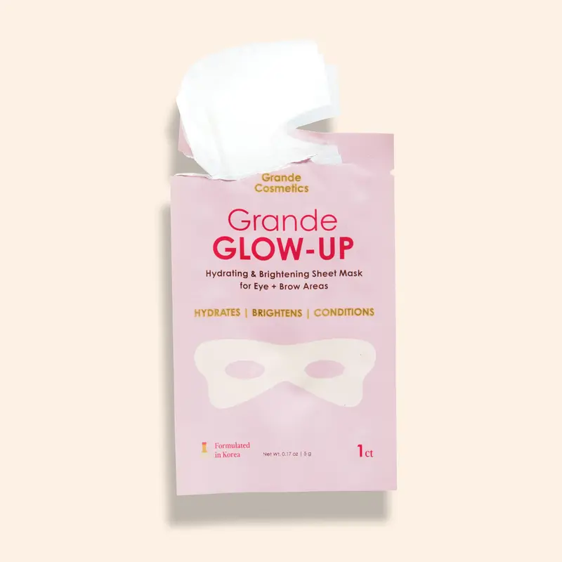 GrandeGLOW-UP - Hydrating and Brightening Sheet Mask for Eye and Brow Area - Grande Cosmetics