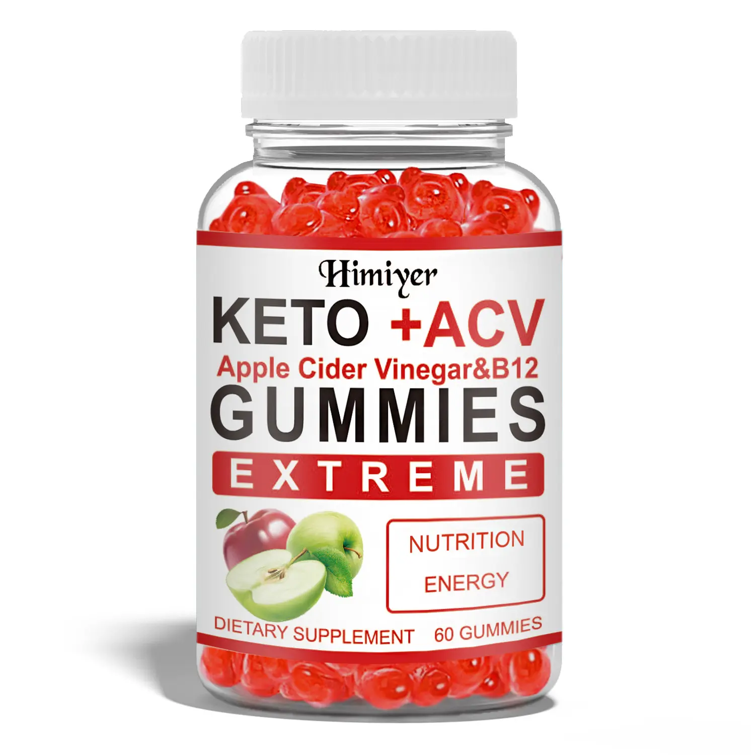 Himiyer Keto ACV Premium Gummies 750mg Apple Cider Vinegar 40mg Beetroot 40mg Pomegranate 60 Capsules for Health & Wellness Natural Dietary Supplement - Vitamins