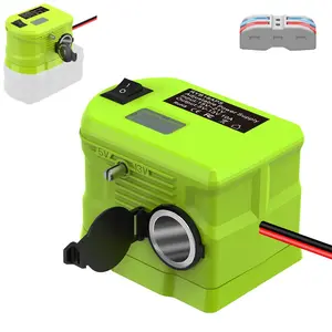 Step Down Converter for Ryobi 18V Battery, 5V-13V 10A Adjustable Power Wheel Adapter with 12V Cigarette Lighter Socket, 120W Max DC Voltage Regulator for Car Devices, Camping, DIY Projects