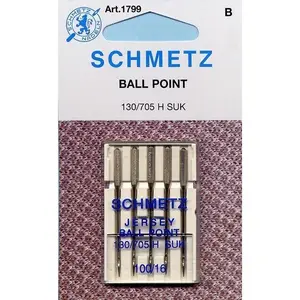 Schmetz 5pk Size 100/16 Jersey Ballpoint Sewing Machine Needles 130/705H-SUK 15x1