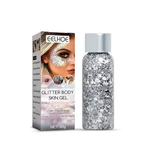 EELHOE Glitter Body-Skin Gel - Glowing Body Makeup with Cosmetic Fish-Scale Sequins, Shimmering Formula, Stage Performance Prop, Versatile Eyeshadow Alternative