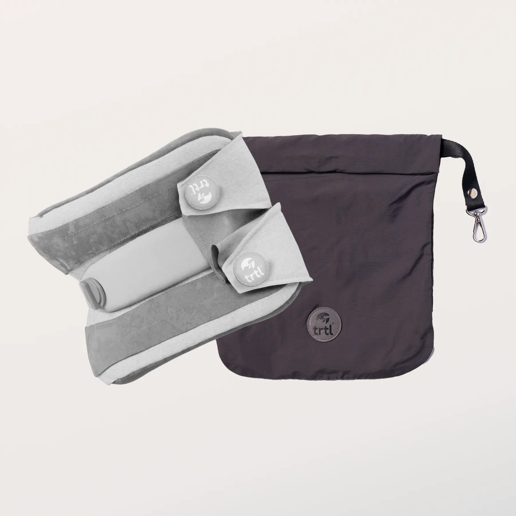 trtl Pillow Plus - Adjustable Neck Pillow for Traveling - with Foam Padding for Neck Support