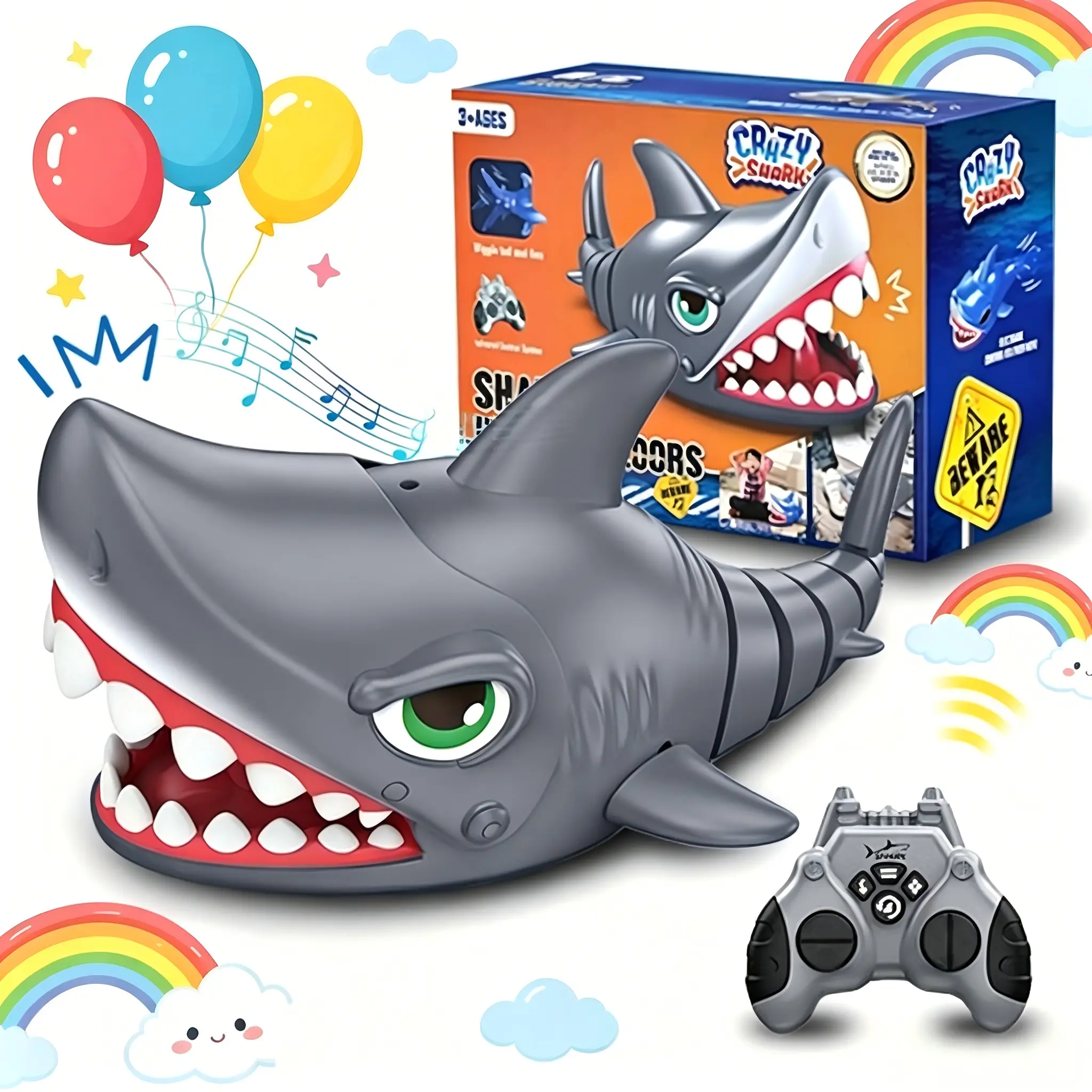 Remote Control Shark Toy,Children's Day Mega Sale, RC Shark Robot with Interactive Biting Action, Rechargeable Fun Toy Gift for Kids