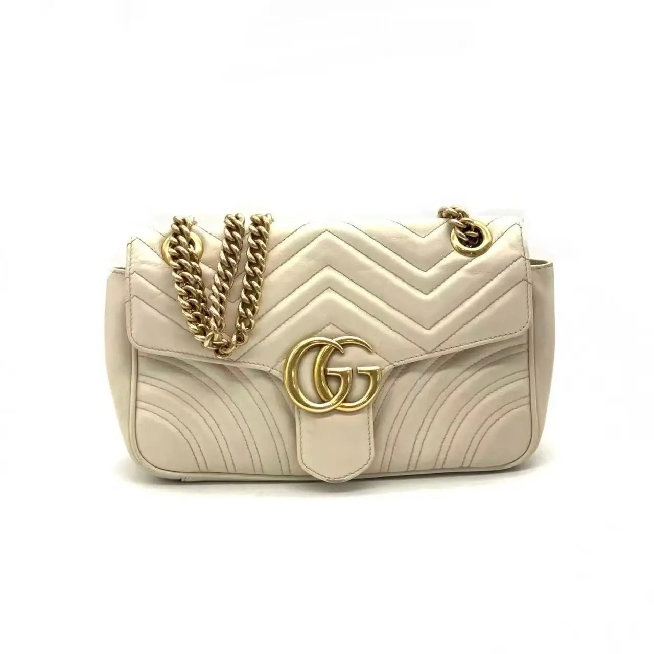 Pre-owned GUCCI leather Shoulder Bags white marmont Should Bag Z 1643