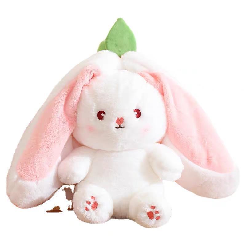 Cute Strawberry Bunny Plush Toy, Soft Kawaii Stuffed Animal, Hug Pillow & Bed Decoration, Furry Friends Plush Doll, Ideal Birthday Gift for Kids & Girls